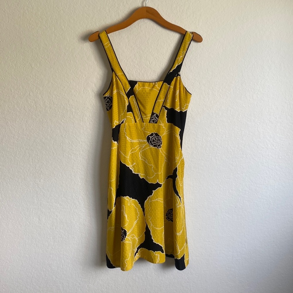 🐝 🌻 ☀️ Anthropologie Moulinette Soeurs black and yellow dress 🐝 🌻 ☀️